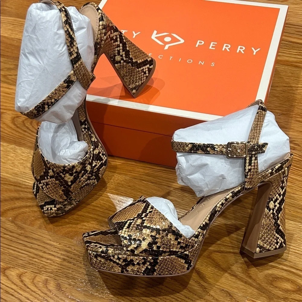 Katy Perry Collections Snakeskin Platform Sandals
